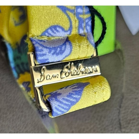 Sam Edelman Cut Out Yellow Ruffle Blue Floral One Piece Women's Swimsuit Size XS - Picture 7 of 10